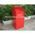 Outdoor metal powder coated red fast food waste bins